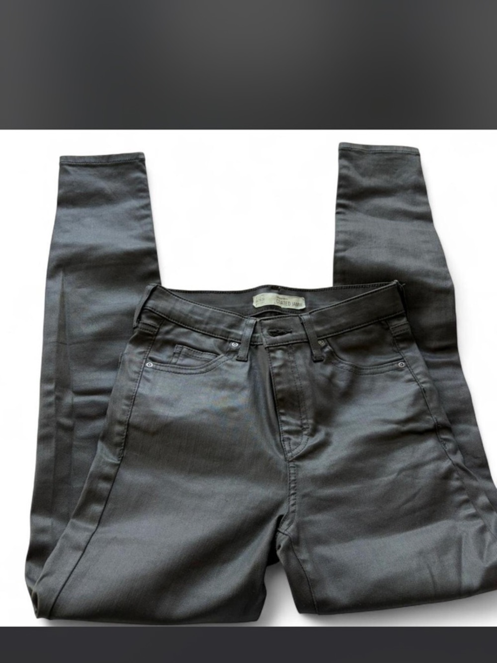 Topshop Coated Jamie Jeans in Black